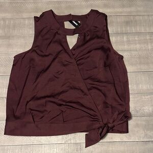Express Deep Burgundy Wrap Blouse